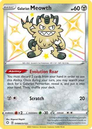 Galarian Meowth SV086/SV122 - Shining Fates Shiny Vault Holofoil