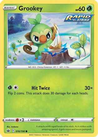 Grookey 016/198 - SWSH06 Chilling Reign
