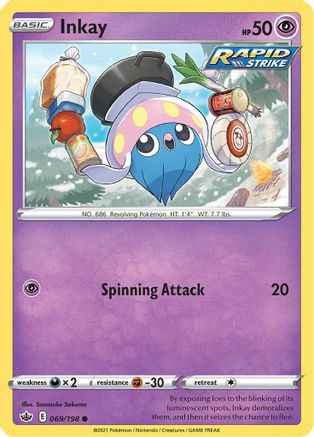 Inkay 069/198 - SWSH06 Chilling Reign Reverse Holofoil