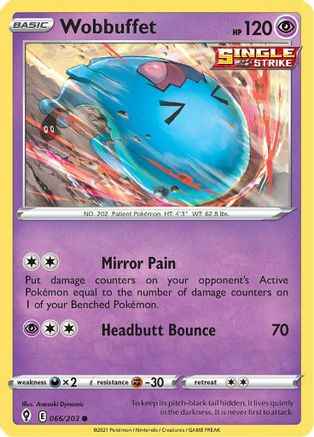 Wobbuffet 066/203 - SWSH07 Evolving Skies Reverse Holofoil