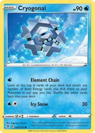 Cryogonal 043/203 - SWSH07 Evolving Skies
