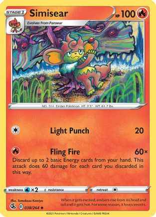 Simisear 038/264 - SWSH08 Fusion Strike