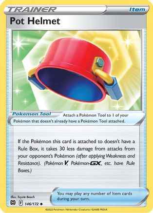 Pot Helmet 146/172 - SWSH09 Brilliant Stars Reverse Holofoil