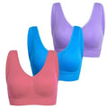 3-Pack: Seamless Miracle Bras with Removable Pads - Assorted Color Sets