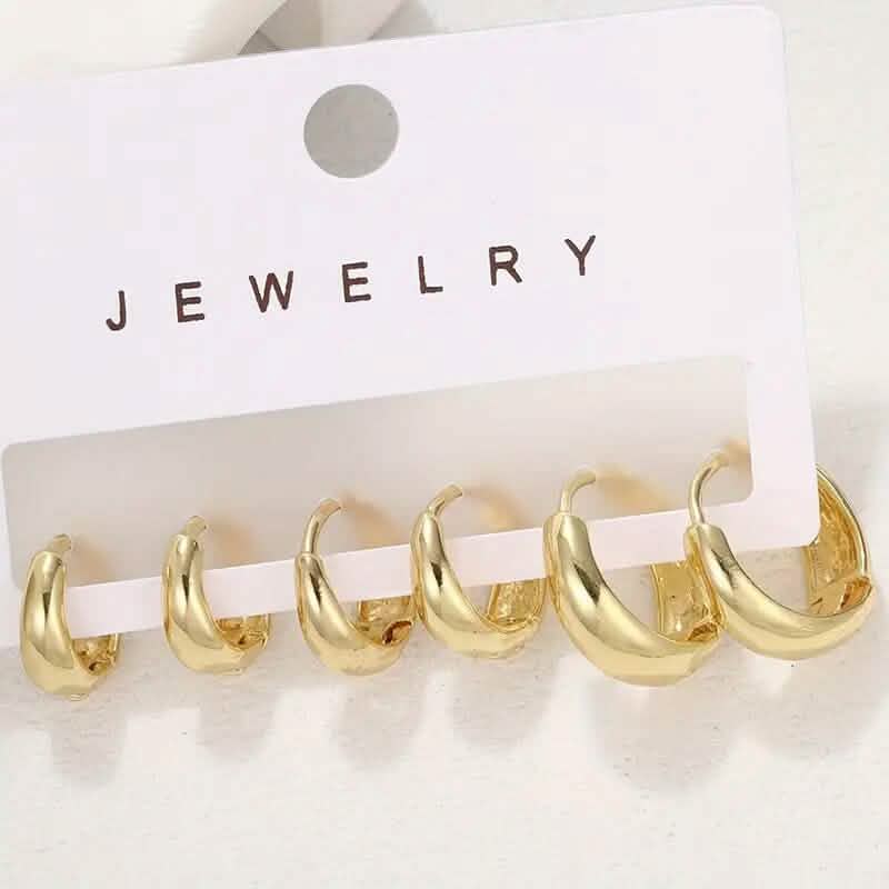 3-Pairs: Stylish and Simple Copper Earrings