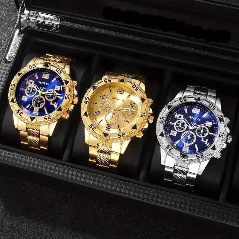 3-Pieces: Fashionable Men's Quartz Watch Set