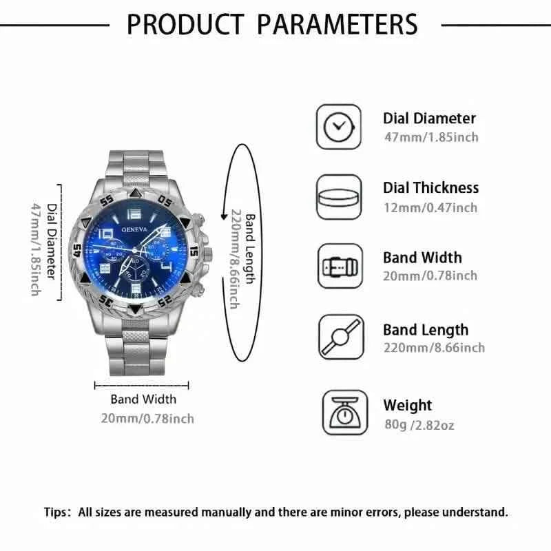 3-Pieces: Fashionable Men's Quartz Watch Set