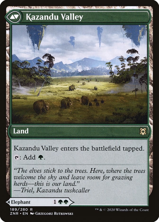 Kazandu Mammoth // Kazandu Valley (ZNR-189) - Zendikar Rising