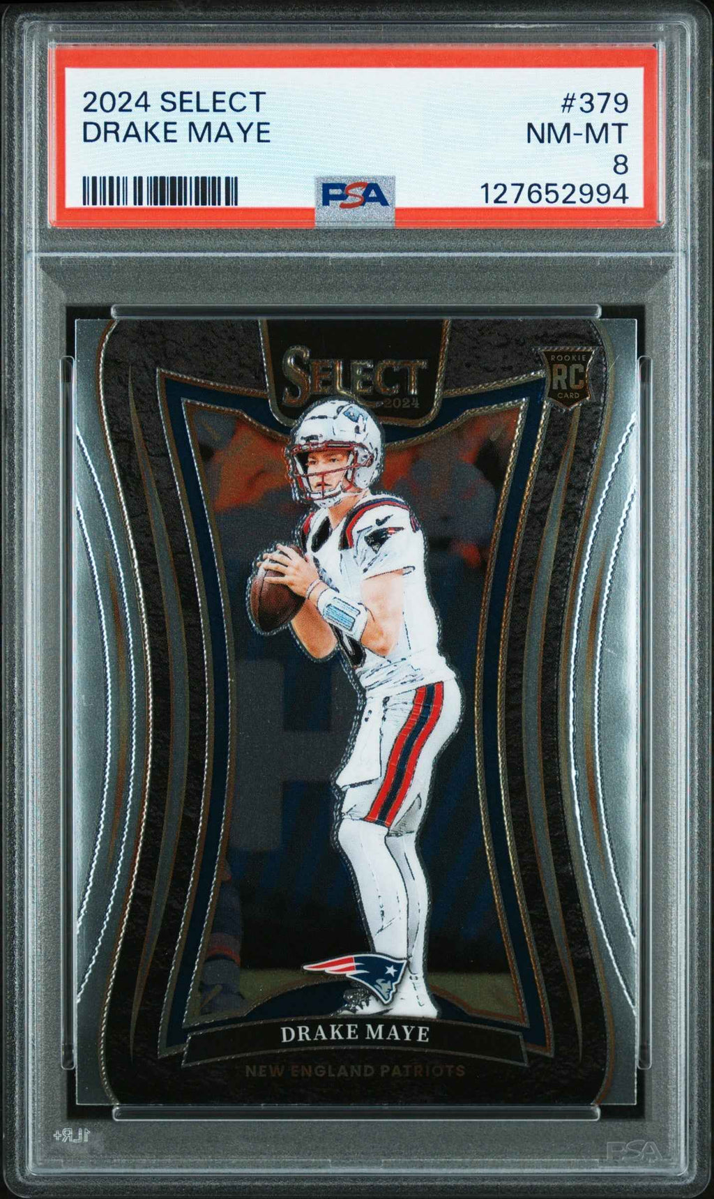 Graded 2024 Panini Select Drake Maye #379 Rookie RC Football Card PSA 8 Near Mint