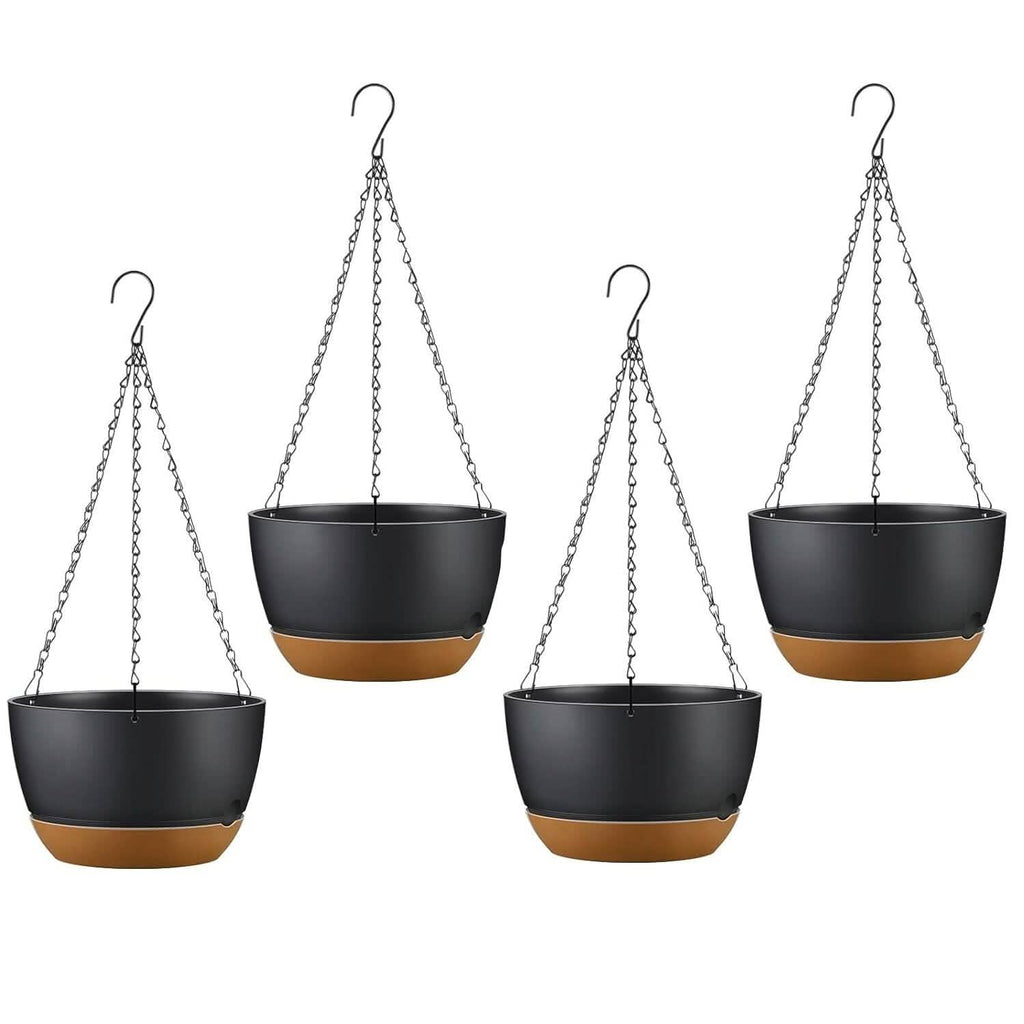 4-Piece: 9.64" Diameter Hanging Planter with Drainage Holes