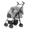 4 Wheels Pet Stroller Foldable with Removable Liner Storage Basket