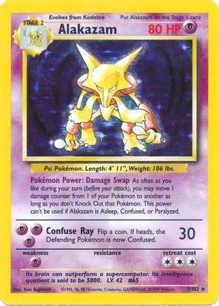 Alakazam 001/null - Base Set 1st Edition Holofoil