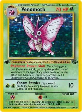Venomoth 013/64 - Jungle 1st Edition Holofoil