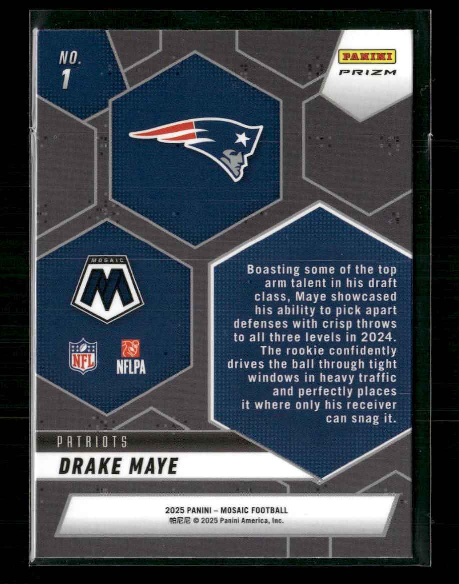 2025 Panini Mosaic Montage Silver Drake Maye #1