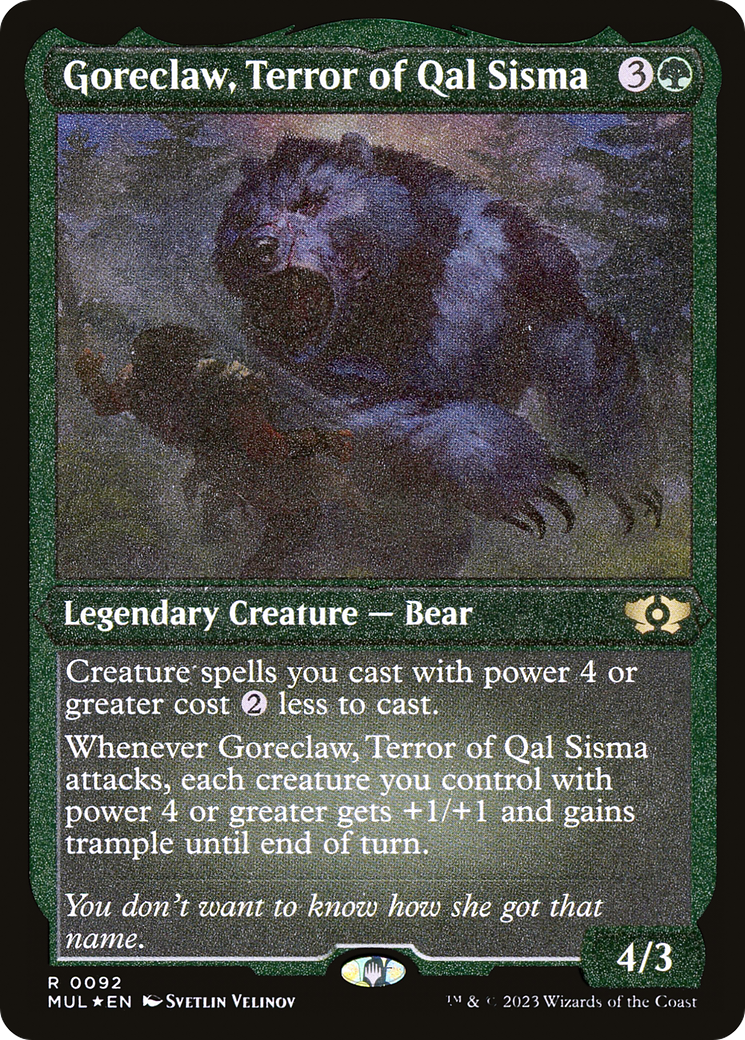 Goreclaw, Terror of Qal Sisma (Foil Etched) (MUL-092) - Multiverse Legends Foil