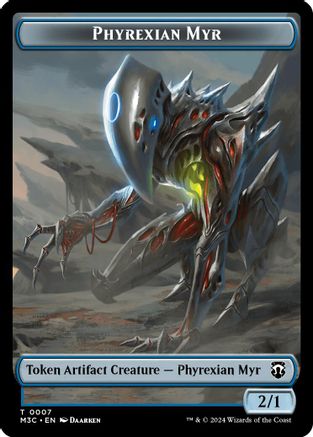 Phyrexian Myr (Ripple Foil)  // Servo Double-Sided Token (M3C-7 // 33) - Modern Horizons 3 Commander Foil