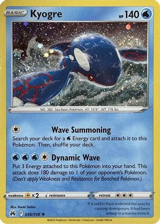 Kyogre (Pixel Holo) 036/159 - Miscellaneous Cards & Products Holofoil