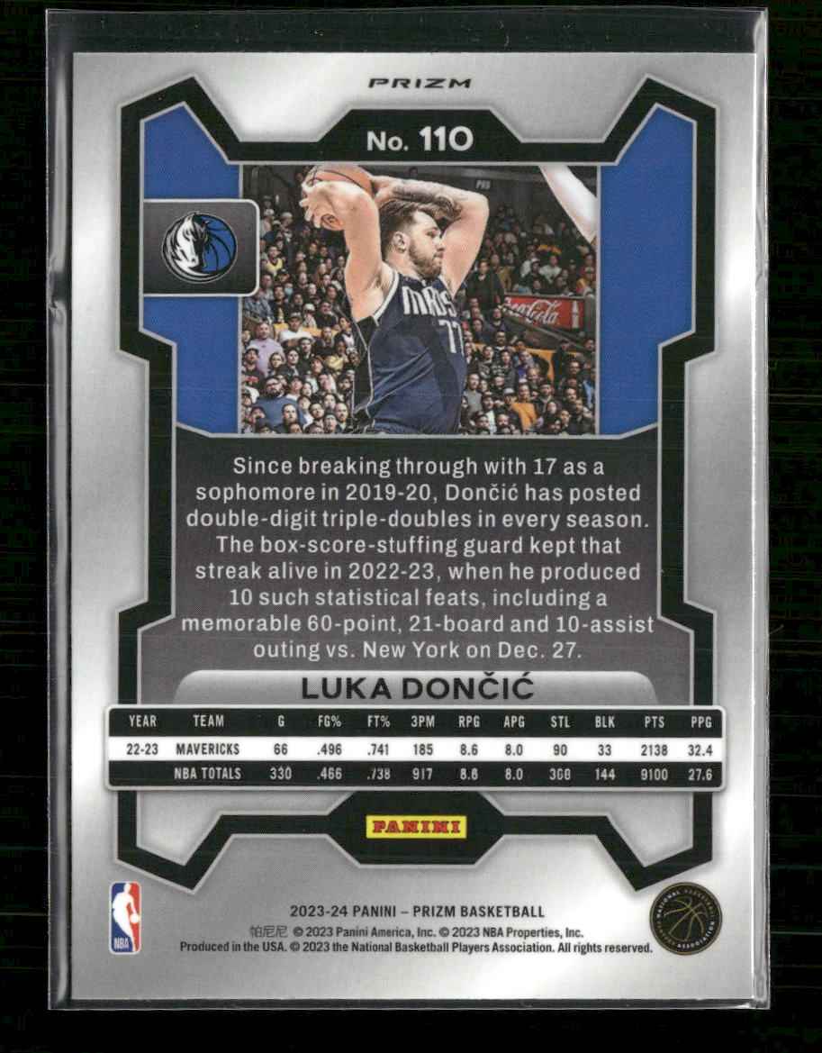 2023-24 Panini Prizm Prizms Red Ice Luka Doncic #110