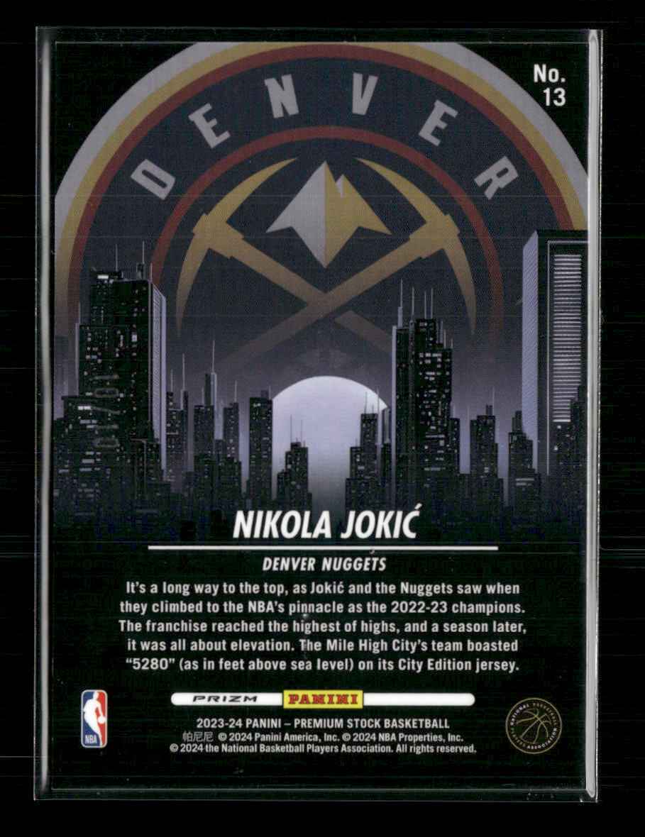 2023-24 Hoops Premium Stock City Edition Gold Prizm Nikola Jokic #/10 #13
