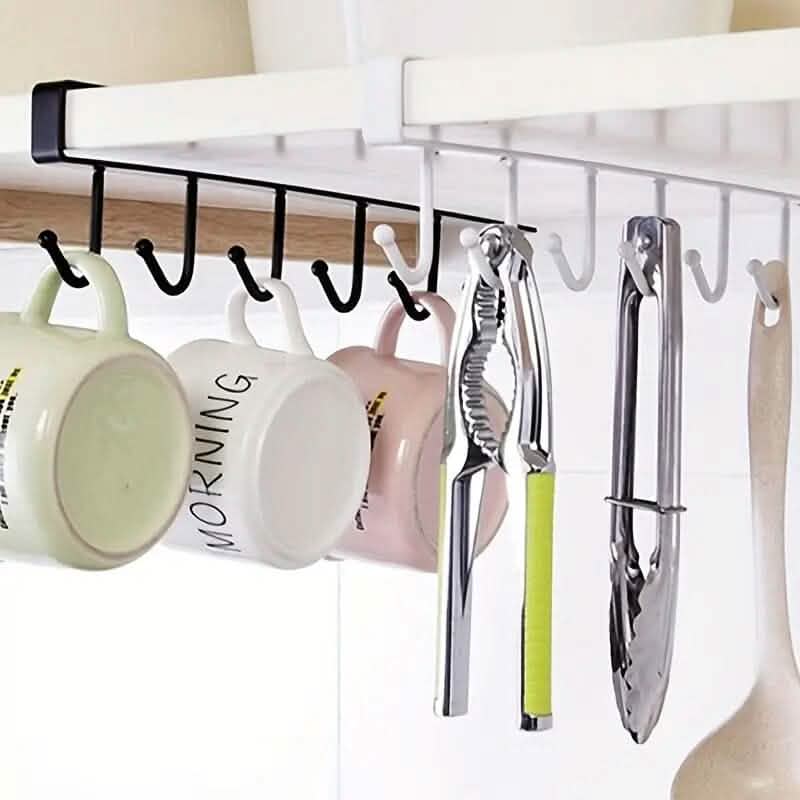 6 Hooks Kitchen Shelf Storage Rack