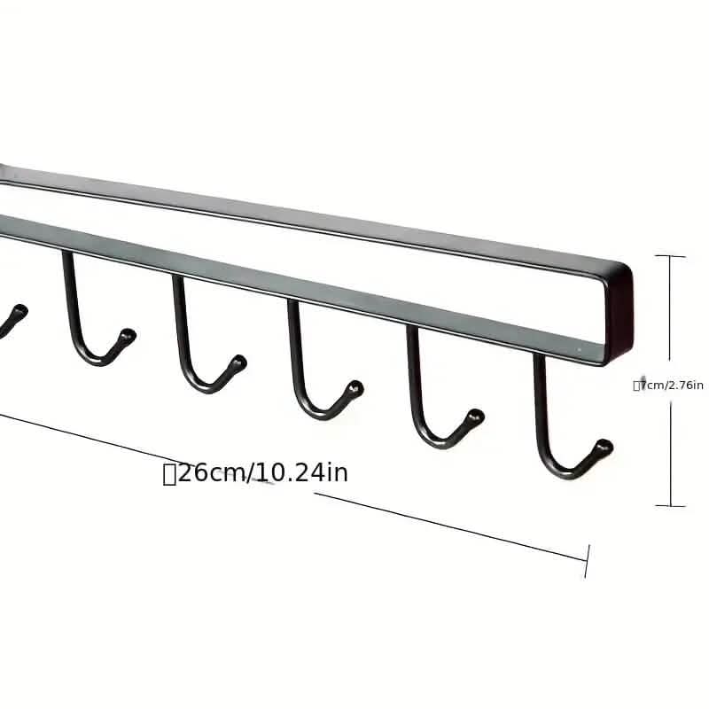 6 Hooks Kitchen Shelf Storage Rack