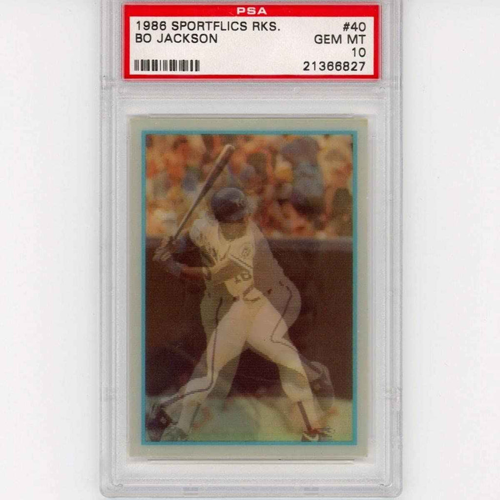 Graded 1986 Sportflics Bo Jackson #40 Rookie RC Baseball Card PSA 10 Gem Mint