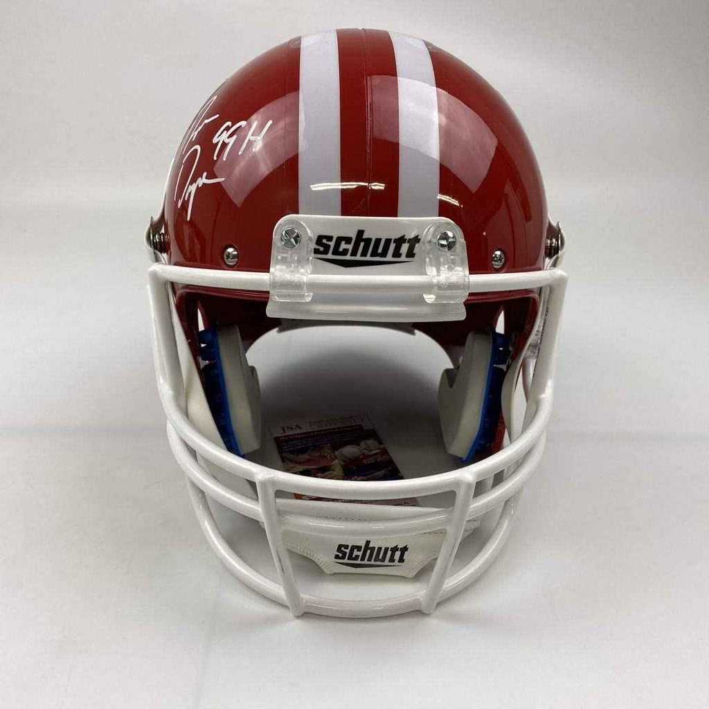 Autographed/Signed Ron Dayne 99 H Wisconsin Badgers Full Size FS F/S Replica College Football Helmet JSA COA