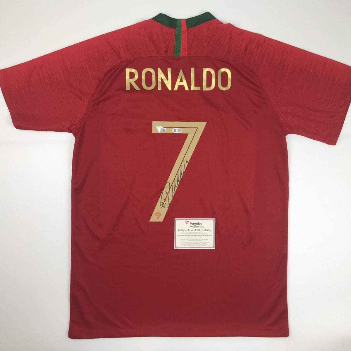 Autographed/Signed Cristiano Ronaldo Portugal Red World Cup Soccer Futbol Jersey Fanatics COA