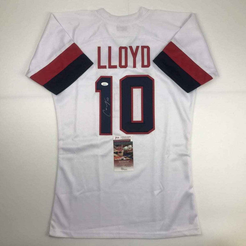 Autographed/Signed Carli Lloyd White Soccer Team USA World Cup Jersey JSA COA