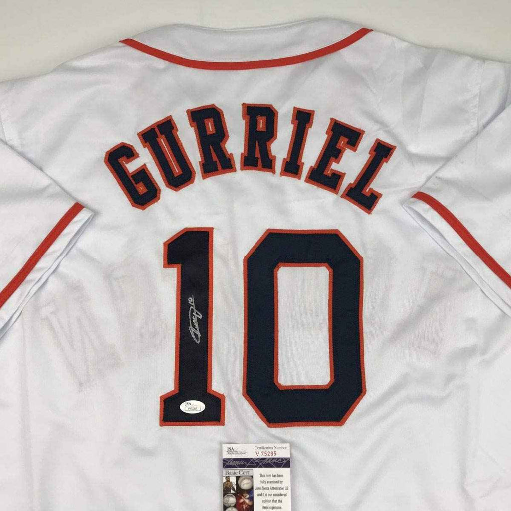 Autographed/Signed Yulieski Yuli Gurriel Houston White Baseball Jersey JSA COA