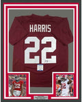 Framed Autographed/Signed Najee Harris 35x39 Alabama Red College Football Jersey Beckett BAS COA
