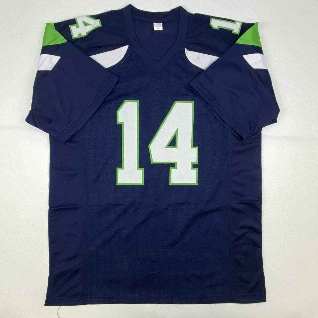 Autographed/Signed DK D.K. Metcalf Seattle Blue Football Jersey JSA COA #2
