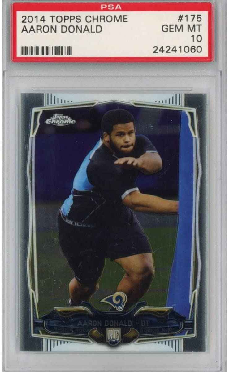 Graded 2014 Topps Chrome Aaron Donald #175 Rookie RC Football Card PSA 10 Gem Mint