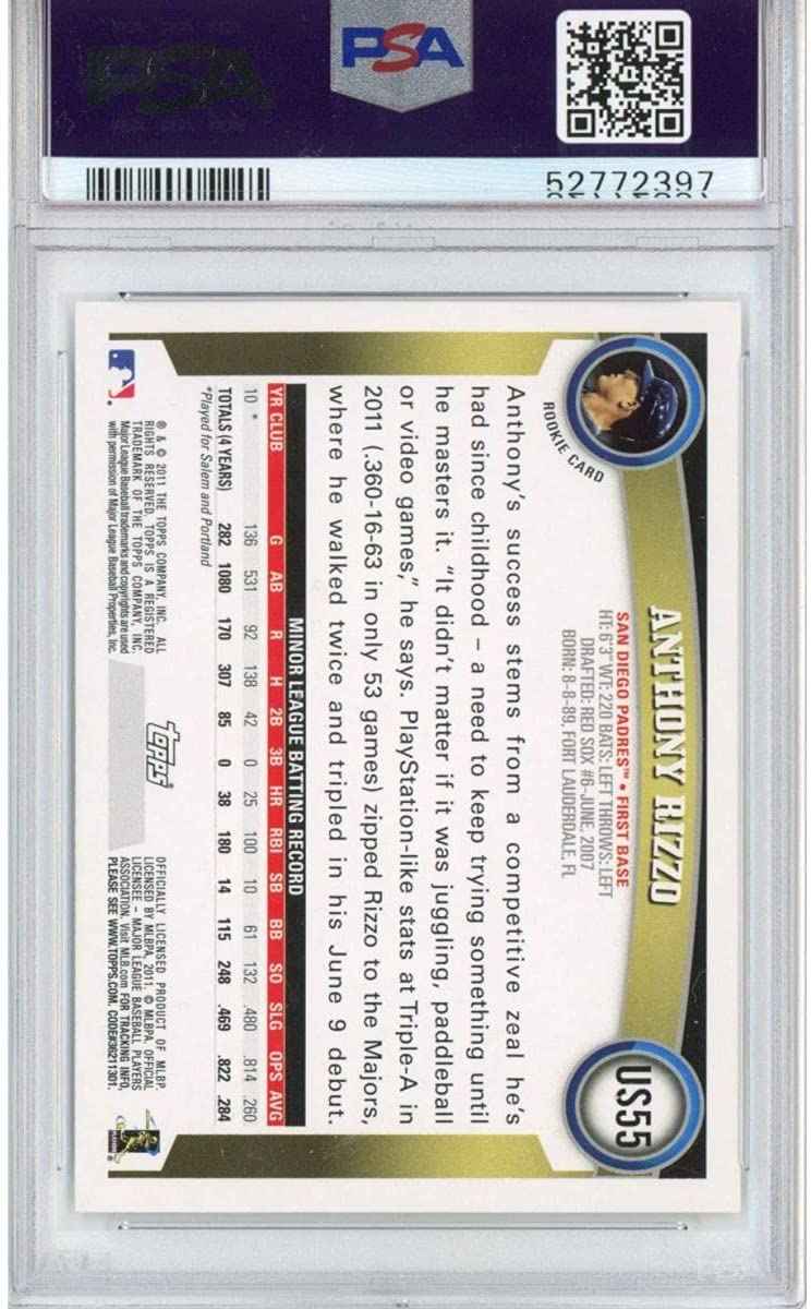 Graded 2011 Topps Update Anthony Rizzo #US55 Rookie RC Baseball Card PSA 10 Gem Mint