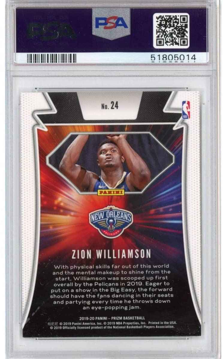 Graded 2019-20 Panini Prizm Zion Williamson #24 Far Out Rookie RC Basketball Card PSA 10 Gem Mint