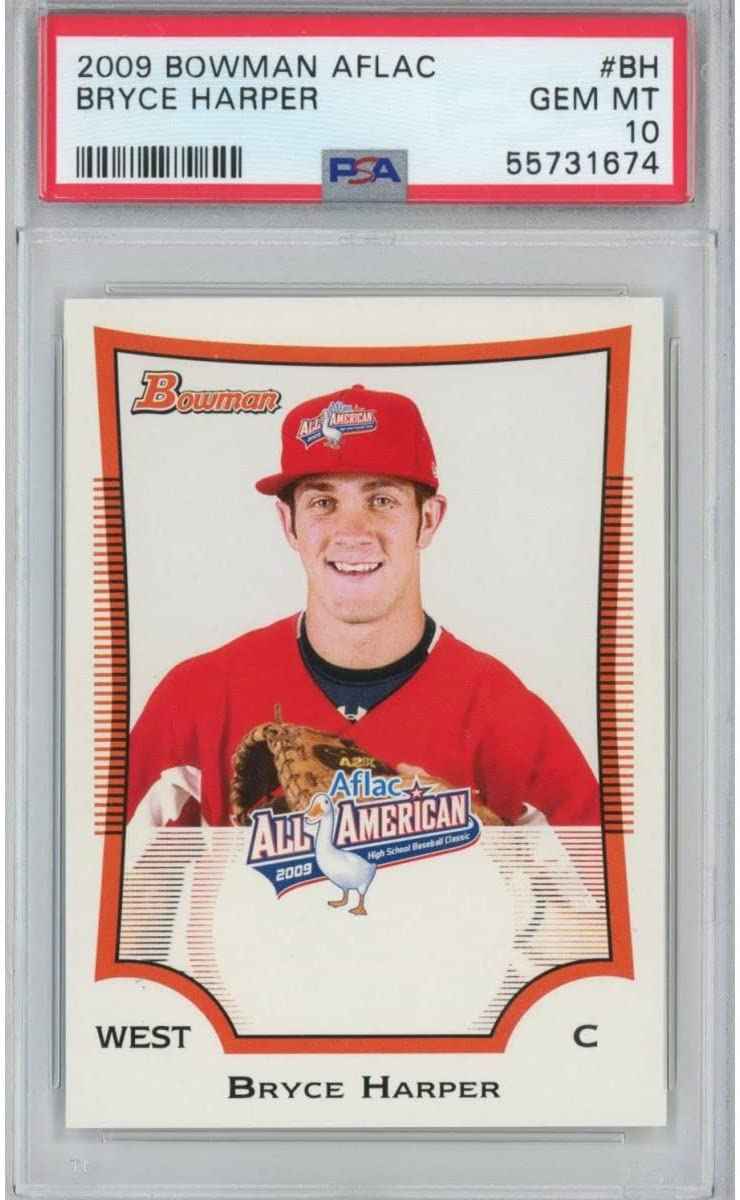 Graded 2009 Topps Bowman Aflac Bryce Harper #BH Rookie RC Baseball Card PSA 10 Gem Mint