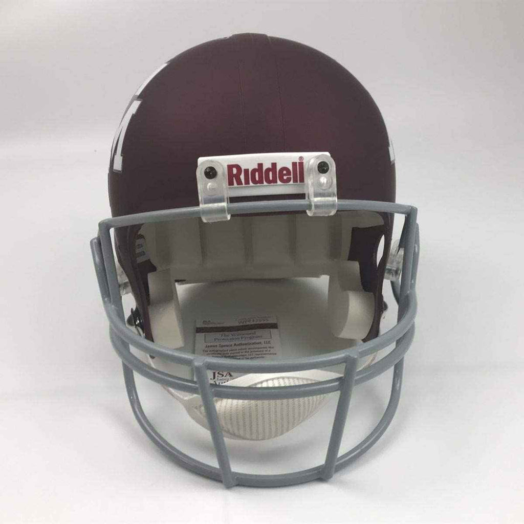 Autographed/Signed Johnny Manziel 12 Heisman Texas A&M Aggies Full Size FS F/S Replica College Football Helmet JSA COA