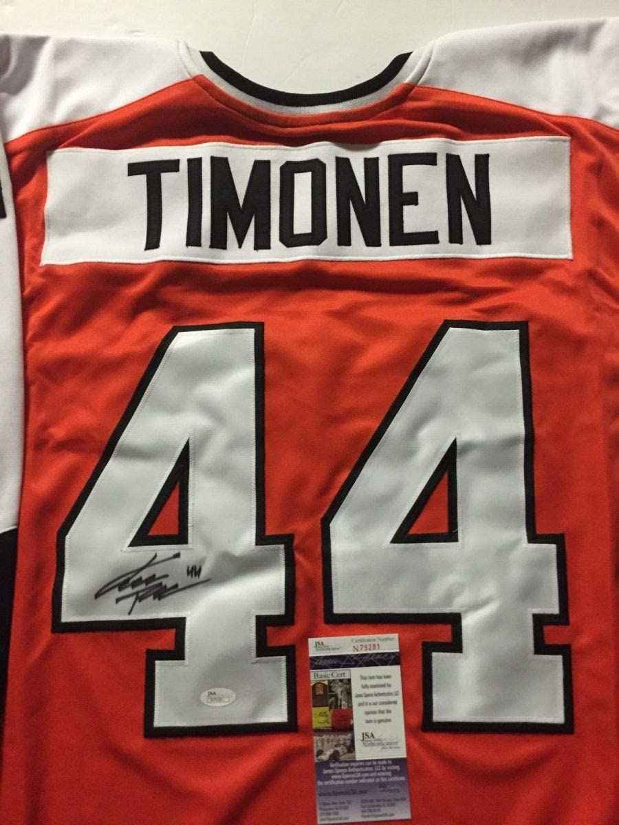 Autographed/Signed Kimmo Timonen Philadelphia Orange Hockey Jersey JSA COA