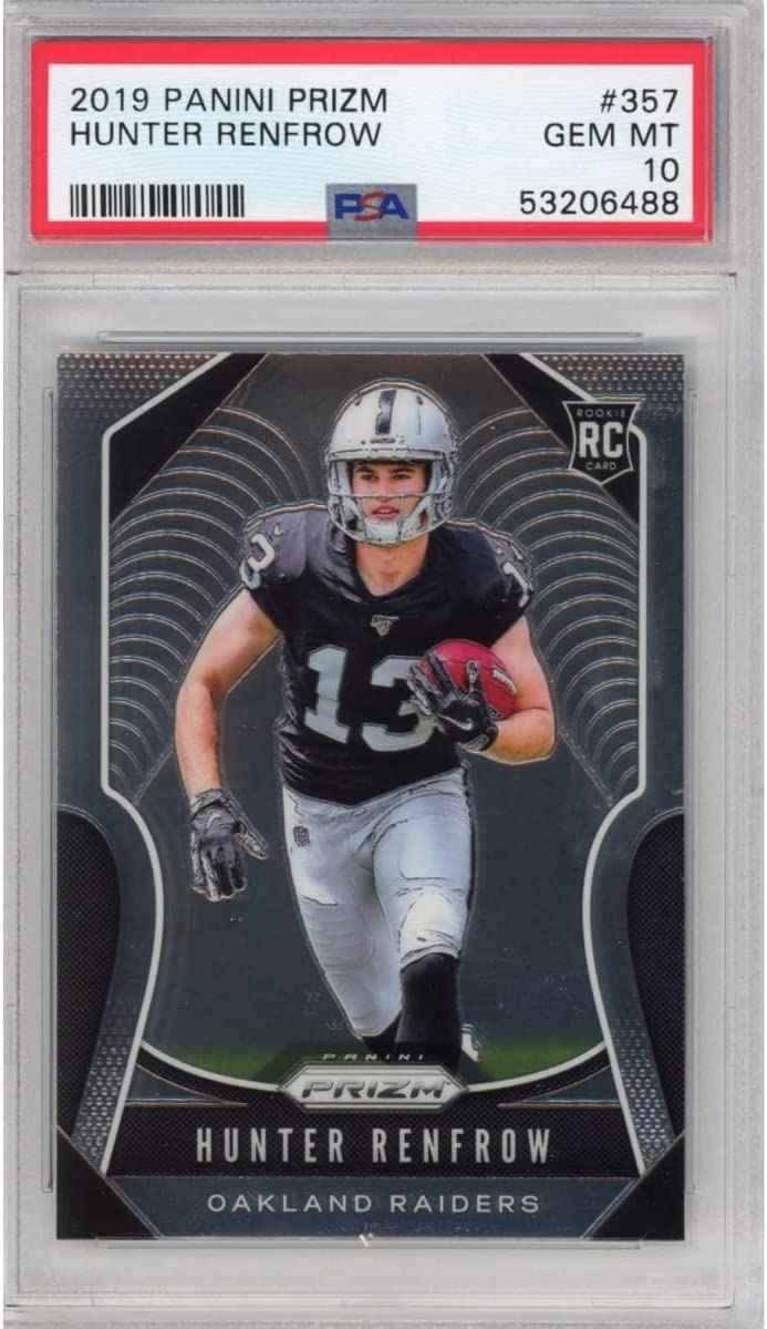 Graded 2019 Panini Prizm Hunter Renfrow #357 Rookie RC Football Card PSA 10 Gem Mint