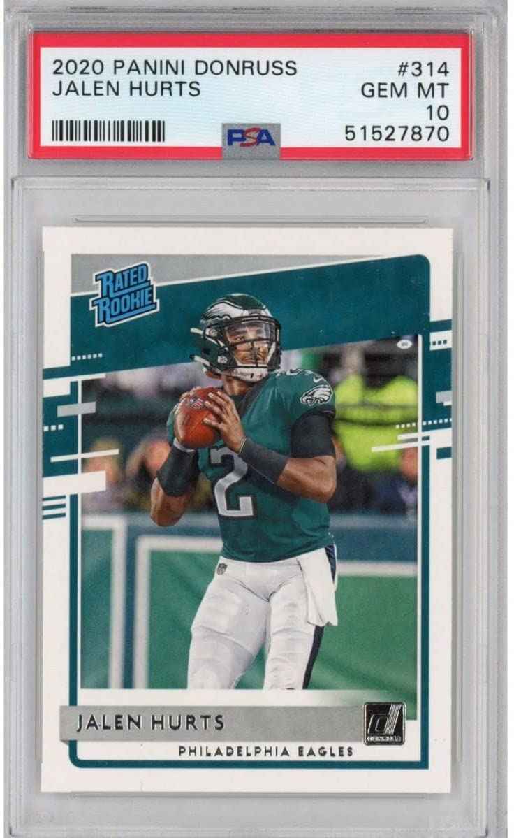 Graded 2020 Panini Donruss Jalen Hurts #314 Rookie RC Football Card PSA 10 Gem Mint