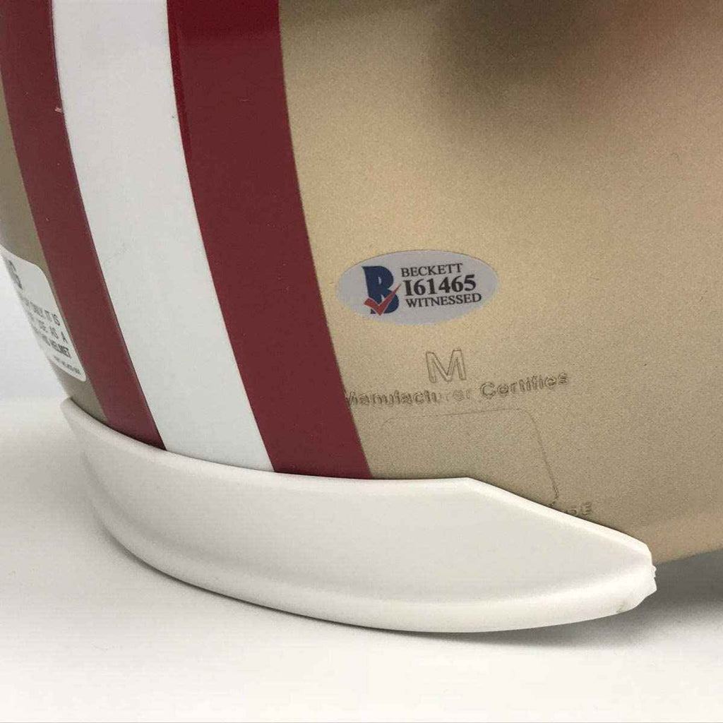 Autographed/Signed Dwight Clark The Catch San Francisco 49ers Full Size FS F/S Replica Football Helmet Beckett BAS COA