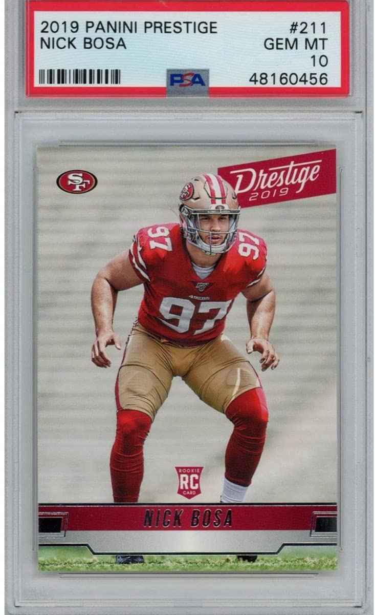 Graded 2019 Panini Prestige Nick Bosa #211 Rookie RC Football Card PSA 10 Gem Mint