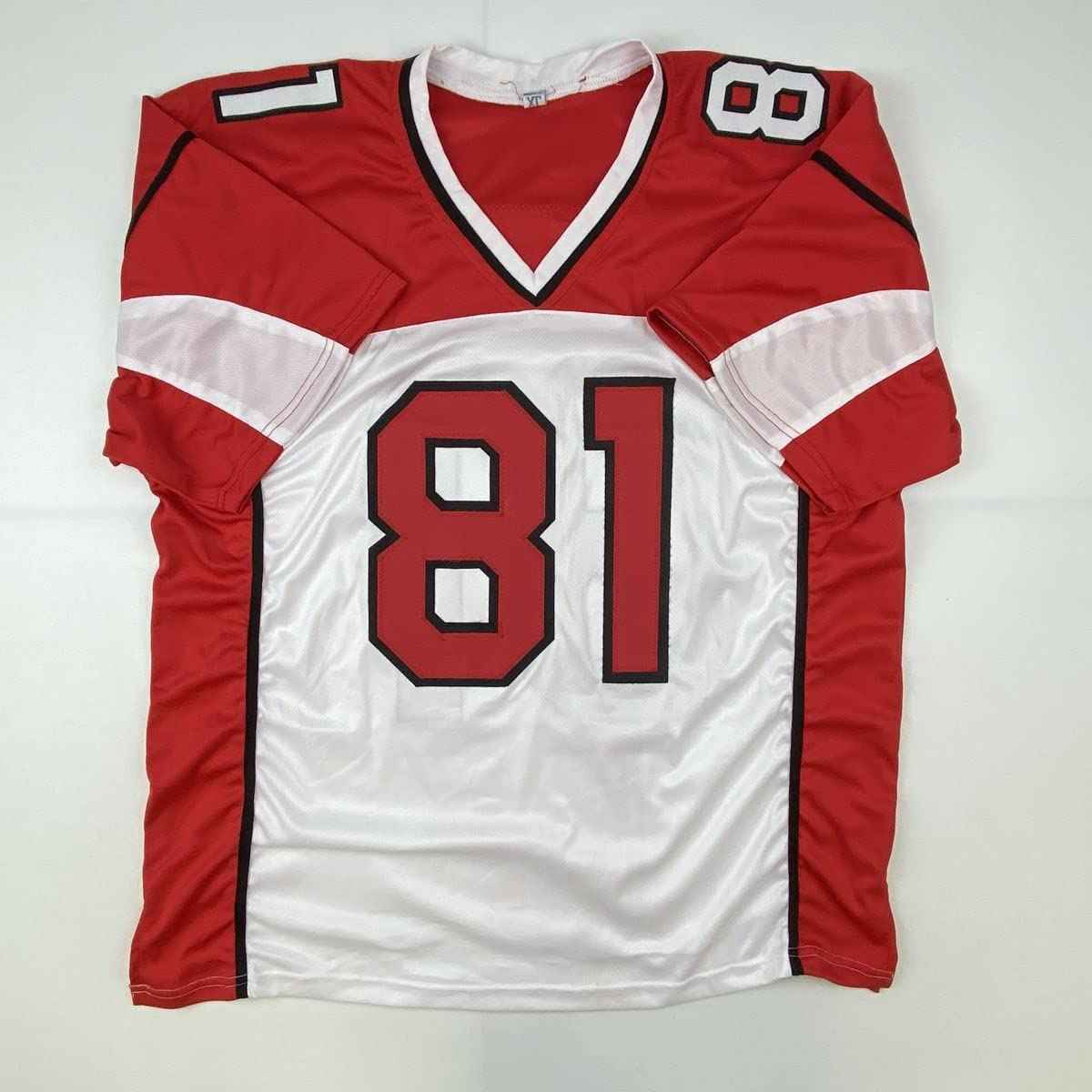 Autographed/Signed Anquan Boldin Arizona White Football Jersey JSA COA