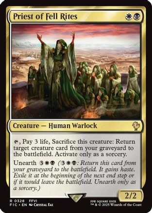 Priest of Fell Rites (Surge Foil) (FIC-328) - Commander: FINAL FANTASY Foil