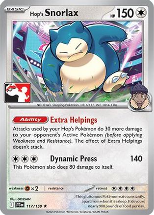 Hop's Snorlax 117 - Prize Pack Series Cards Holofoil