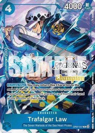 Trafalgar Law (Online Regional Champion Card Set 2025 Vol.2) (OP07-047) - One Piece Promotion Cards Foil