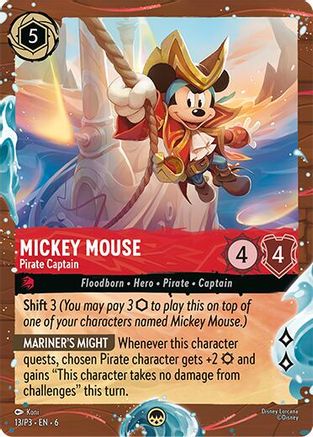 Mickey Mouse - Pirate Captain (Disney Cruise Promo) (13/P3) - Disney Lorcana Promo Cards Holofoil