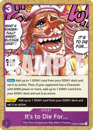 It's to Die For (Reprint) (OP08-076) - Premium Booster -The Best- Vol. 2
