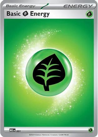 Basic Grass Energy 001 - MEE Mega Evolution Energies Reverse Holofoil