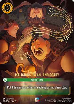 Malicious, Mean, and Scary (Enchanted) (231/204) - Whispers in the Well Holofoil